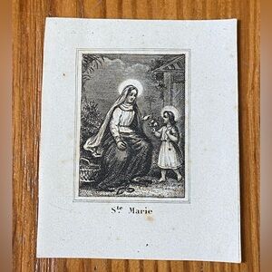 Antique St. Marie Catholic Holy Prayer Card France